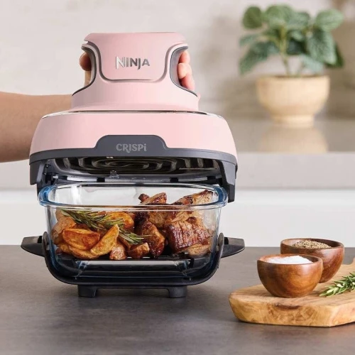 Ninja Crispi Friteuse Air Fryer Portable 4en1 sans huile 3.8L 1700W - 2 récipients avec couvercles
