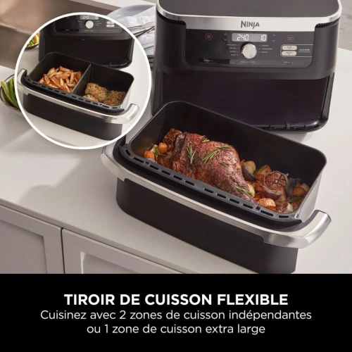 Friteuse Air Fryer NINJA sans huile 10.4L 2470W 7 PROGRAMMES Dual Zone - 2 Tiroir avec Separateur