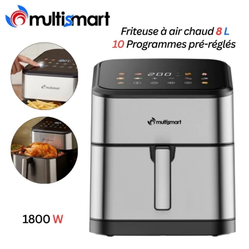 Friteuse Air fryer à Air Chaud 8L 1800W Écran Digital LED - 10 Programmes - مقلاة هوائية