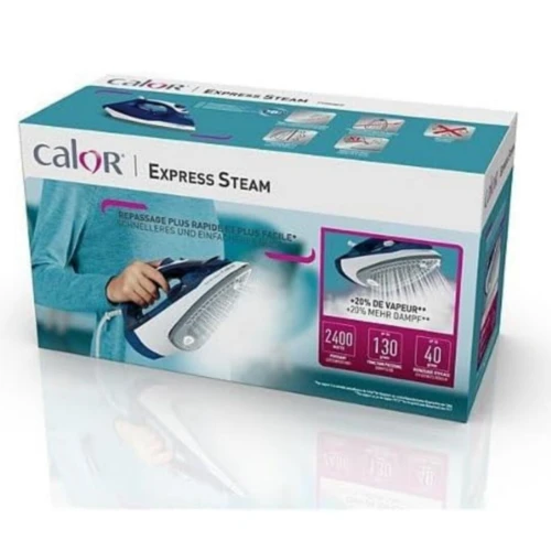 Fer à Repasser à Vapeur Calor 2400W 270 mL avec Fonction Pressing de 130 g/min - Express Steam FV2848C0