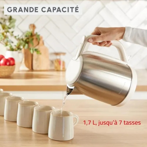 Bouilloire Électrique Moulinex Subito Plus 1.7L 2000W Sans Fil Inox - Indicateur 1 Tasse