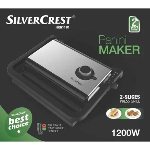 Panineuse Et Grill Electrique SilverCrest Multi Positions 1200 W avec Control de Température - HRG1101