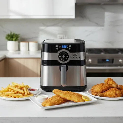 Friteuse Air Fryer Matrix sans huile 8L 1800W - 8 Programmes et Écran Tactile Inox - مقلاة هوائية