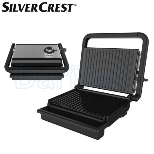 Panineuse Et Grill Electrique SilverCrest Multi Positions 1200 W avec Control de Température - HRG1101