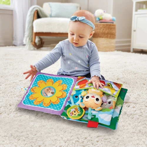VTech Grand Livre Toudoux des Découvertes - Livre sensoriel En tissu avec Peluche interactive