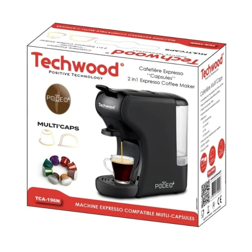 Machine À Café 2 En 1 Multi Caps 19 Bar 1450W Techwood - ماكينة قهوة