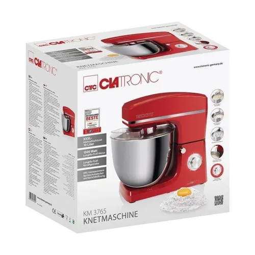 Robot Pétrin Pâtissier Clatronic 10L 1500W avec 6 Vitesses + Pulse - 3 Accessoires - عجانة