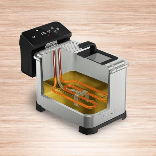 Friteuse Électrique Tefal à huile 4L 1.3KG 2400W avec 6 Programmes Inox - écran Tactile Digital