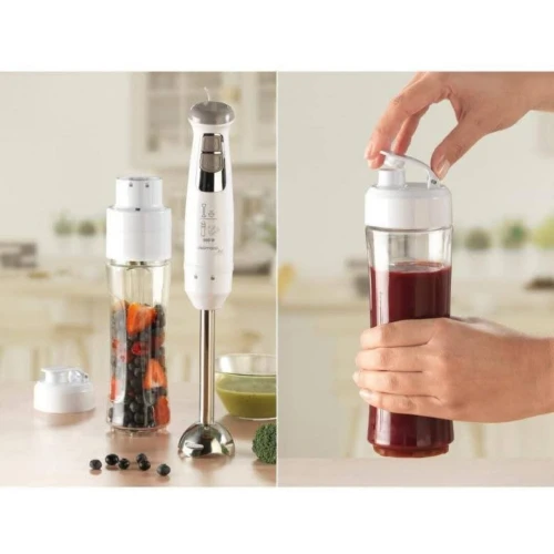 Bras Mixeur Avec Mini Blender 2 En 1 SilverCrest - 600W 2 Vitesses - Verre Doseur 0.6L
