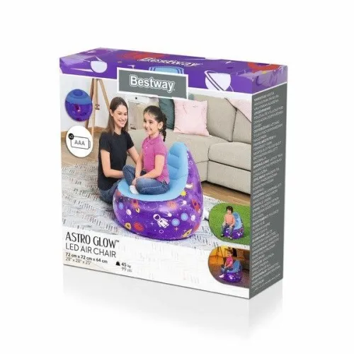 Fauteuil Pouf et Chaise Gonflable LED Lumières Spatiales Ergonomique Bestway - Cadeau pour Enfants