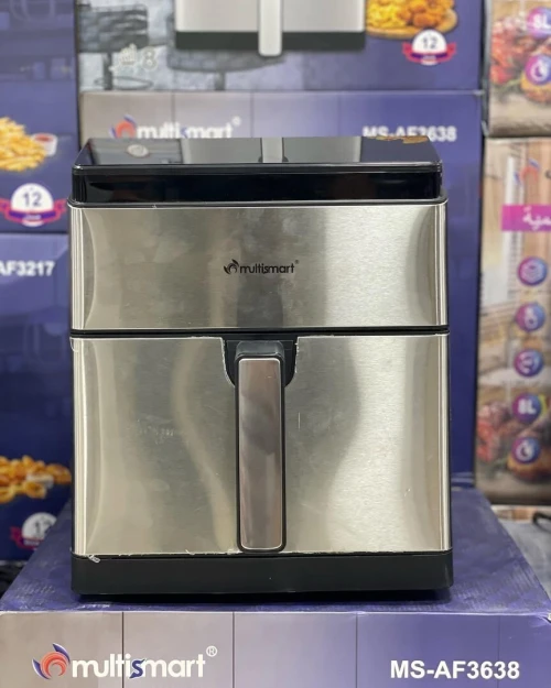 Friteuse sans huile Air Fryer Double Resistance 8L 1800W Façade En Inox Multismart - مقلاة هوائية