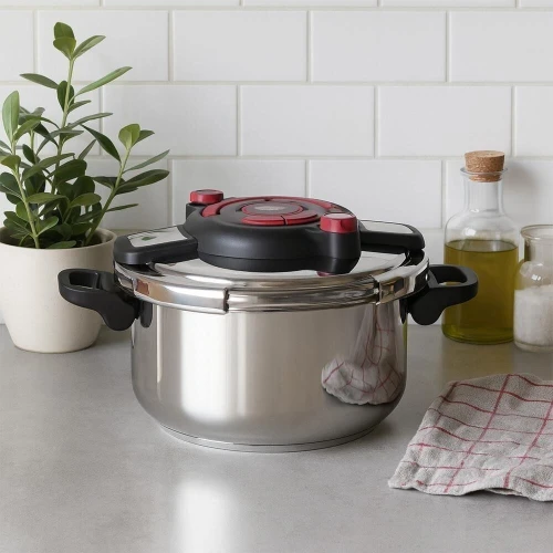 Cocotte Minute Autocuiseur UniPro Inox 8 Litres Avec Minuterie - Compatible Tous Feux avec Ouverture Facile - UP-CM8G