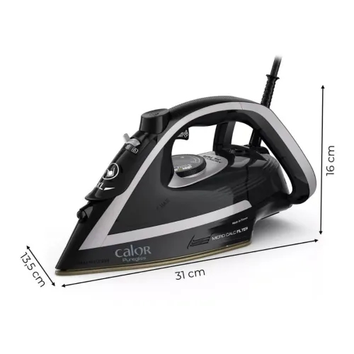 Fer à Repasser à Vapeur Calor PureGliss 3000W Avec Filtre De Calcaire et Fonction Pressing 280g/min