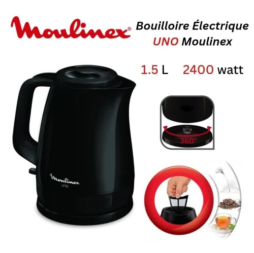 Bouilloire Électrique Moulinex UNO 1.5L 2400W Noir - BY150810
