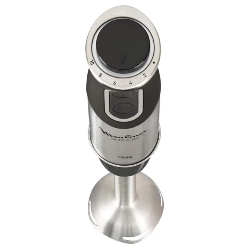 Bras Mixeur Plongeant Moulinex QuickChef 4 En 1 - 1000W et 10 Vitesses avec Hachoir et Presse Purée