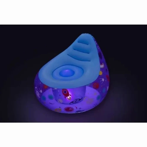 Fauteuil Pouf et Chaise Gonflable LED Lumières Spatiales Ergonomique Bestway - Cadeau pour Enfants