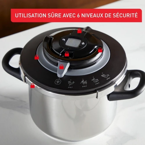 Cocotte Minute Autocuiseur SEB Clipso+ Chef 4.5L 4 Programmes De Cuisson - Induction Made in France