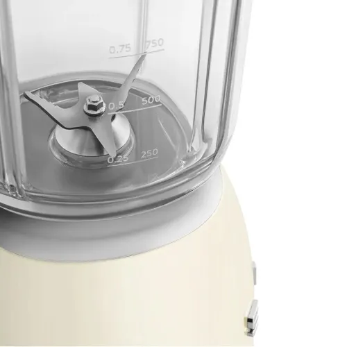 Blender Mixeur SMEG 1.5L 800W avec 4 Vitesses et 4 Fonctions - Esthétique Années 50 Créme
