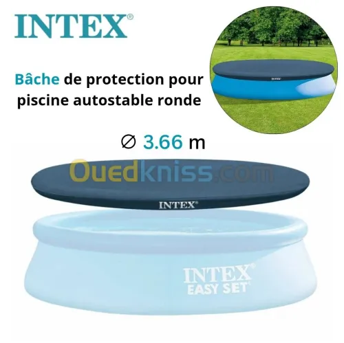 Bâche et Couverture De Protection pour Piscine Autostable Ronde 3.66m - INTEX