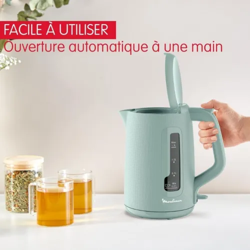 Bouilloire Électrique Moulinex Morning Plus Sans Fil 1.7L 2400W En Inox Avec Filtre Anticalcaire 