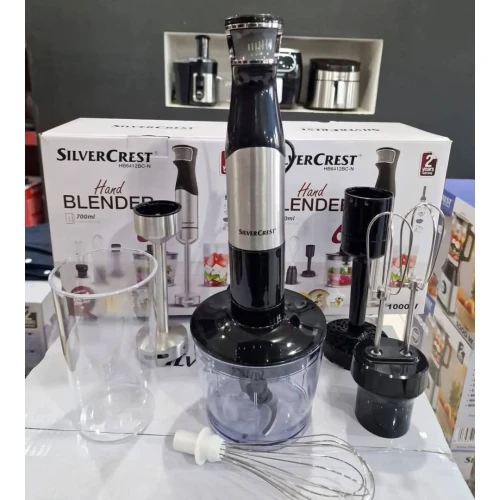 Bras Mixeur 6 EN 1 Multifonctions 1000W Inox Avec Accessoires SilverCrest - خلاط يدوي 6 في 1