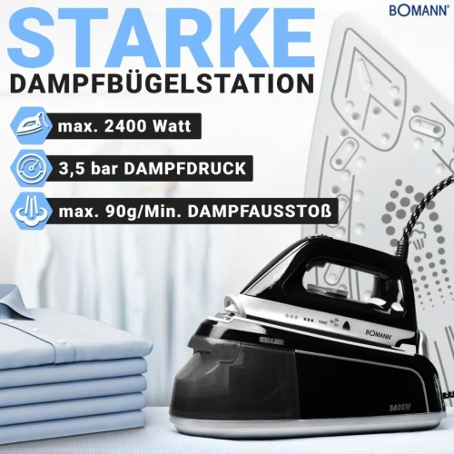 Centrale Vapeur BOMANN 2400W pression 5.5Bar et réservoir de 1.2L - Bomann DBS6034CB
