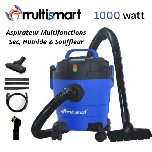 Aspirateur Poussière Sec et Humide Multismart - Souffleur 1000 W 10 Litres 