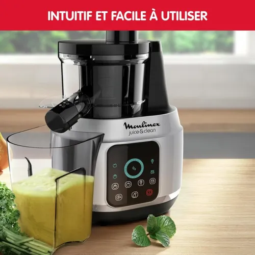 Centrifugeuse Moulinex Extracteur de Jus Légumes Tactile - 150W avec 6 Programmes Silencieux