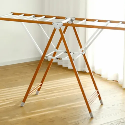Sèche Linge Pliable En Aluminium Deux Niveaux Avec 4 Roues pour vetements - Léger Solide et pratique