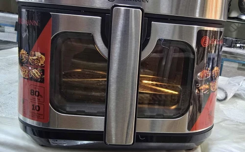 Friteuse Air Fryer Sans Huile Bergmann 8L 2200W Façade En Inox Double Resistance - مقلاة هوائية