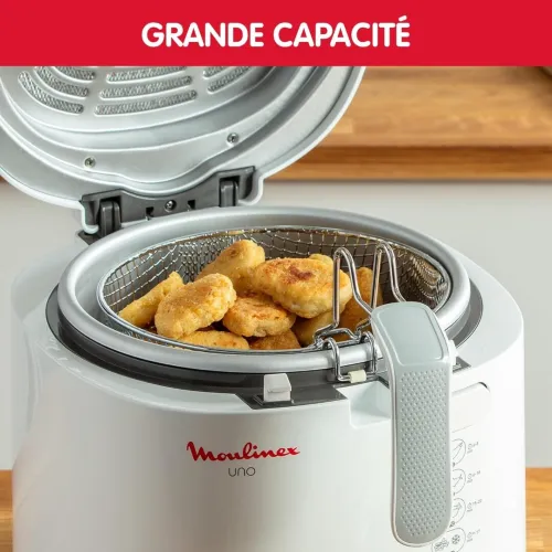 Friteuse Électrique Moulinex UNO a huile 1.8L 1470W 1KG Blanc - Moulinex AF203110