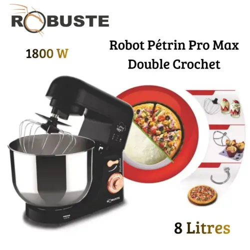 Robot Pétrin Pâtissier Robuste Double Crochet 1800W 8L 8 Vitesses Multifonctions - عجانة كهربائية
