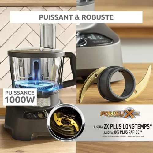 Robot Multifonction Culinaire De Cuisine 1000W 3L - 31 Fonctions 10 Accessoires Moulinex DoubleForce