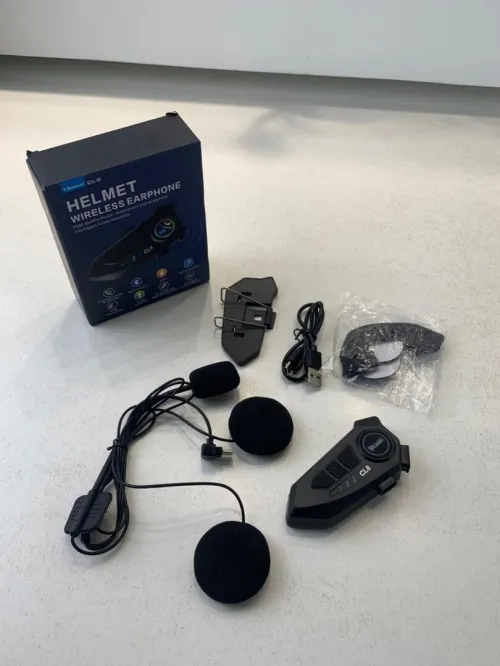 Microphone Casque Moto Sans Fil CL8 Bluetooth 5.3 avec Réduction Intelligente du Bruit   