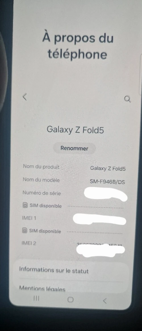 Samsung galaxy z fold5 SM-F946B/DS 256/12gb