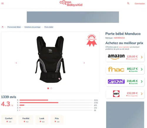 Porte-Bébé Manduca Ergonomique - Confort Max pour Bébé & Parents (3,5-20 kg, 100% Bio)