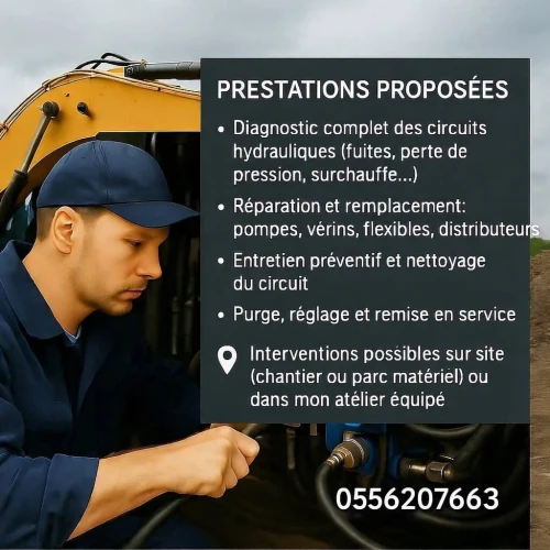 Services de Réparation Hydraulique  Engins et Travaux Publics