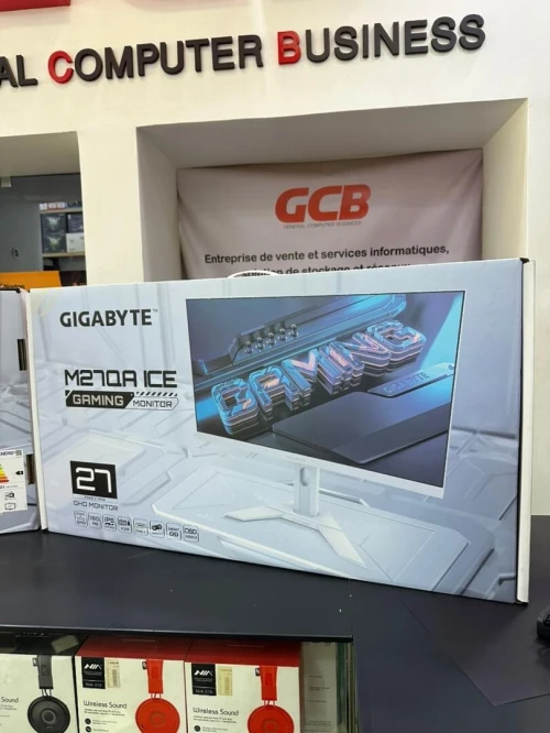 ECRAN 27" GIGABYTE M27QA iCE 2.5K-2560X1440-1MS-180HZ-SS IPS-HDR 400-AMD FREESYNC-HUB USB
