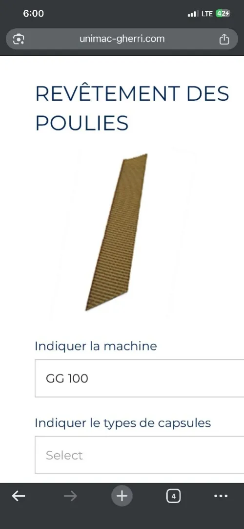 Pièces consommables pour capsoleuse