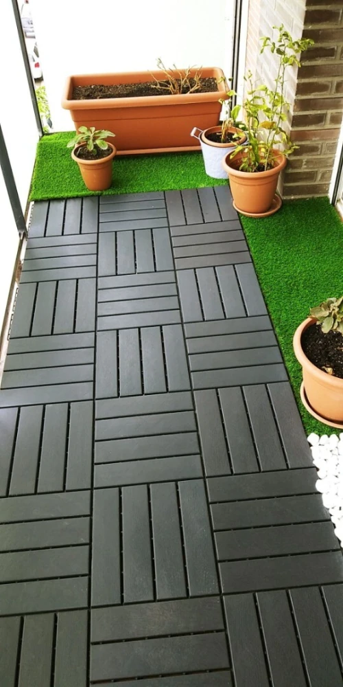 Revêtement de dalle de sol modulaire en plastique pur