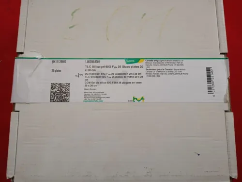 Plaques de chromatographie en couche mince (CCM)  TLC Silica gel 60G F254 25 Glass plates 20 x 20 cm