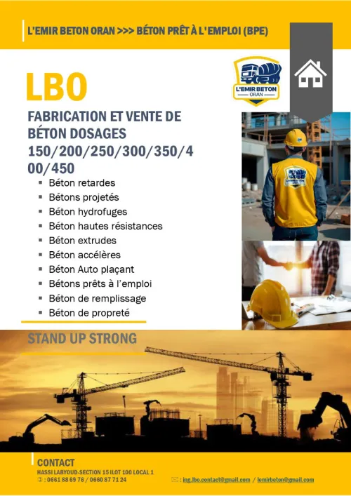 LBO - Fournitue béton prêt à l'emploi - Servies & Qualités