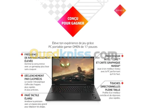 HP OMEN 17-CM2001NF I7-13700HX 32Go DDR5 1TB NVMe RTX 4070 8Go 17.3" QHD IPS