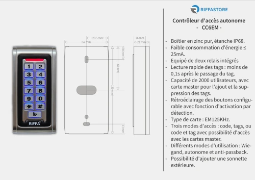 Gamme contrôleurs d'accès RIFFA