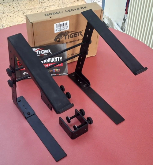 Support de table réglable pour ordinateur portable DJ avec pinces de bureau de marque "TIGER"