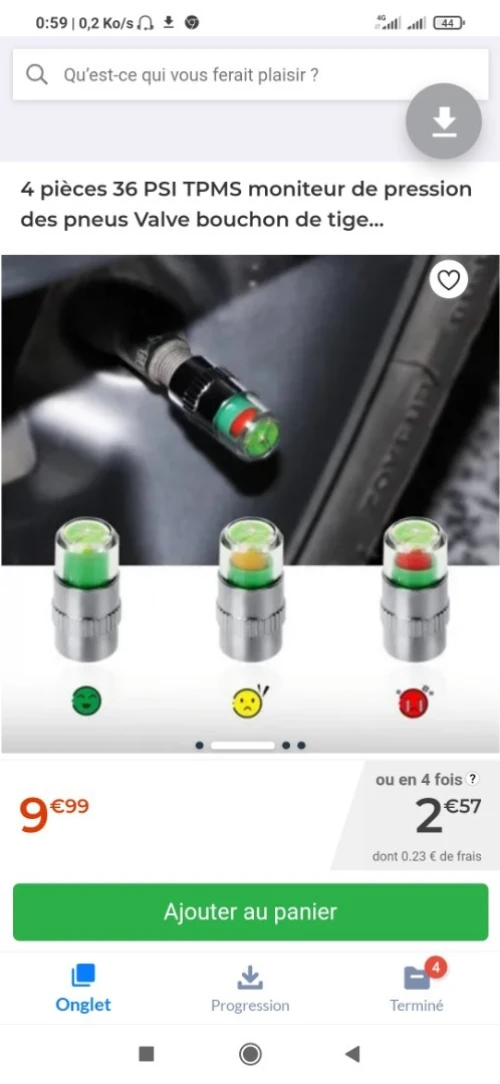Valve testeur de pression de pneus