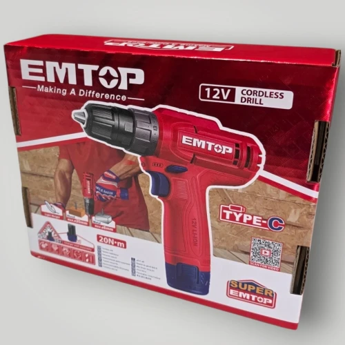 Visseuse sans fil a batterie 12v 20nm 1 batterie EMTOP