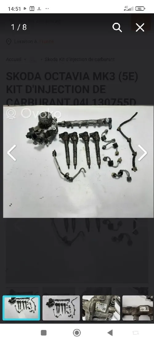 Kit complet d'injection Volkswagen, Seat Audi :03L130277J.03L130755D