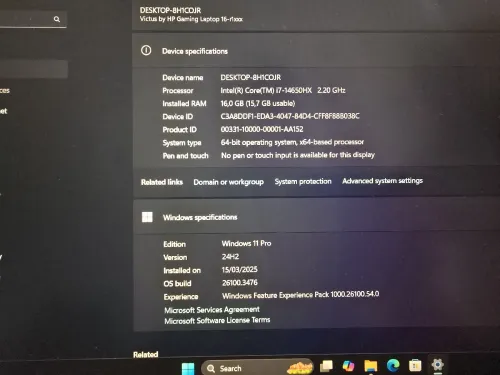Victus 16 2024 i7 14650Hx (14eme generation) 512gb ssd ,16gb ram rtx 4050 6gb, 16.1 pouce 165Hz  