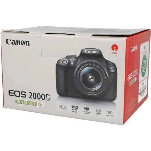 CANON EOS 2000D Appareil Photo Numérique + Objectif 18-55mm - 24.1 MP - Full HD - Wi-Fi